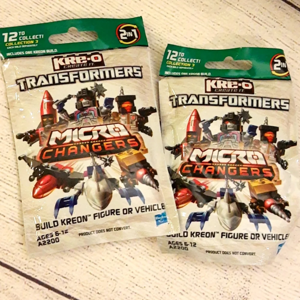 Authentic Hasbro KRE-O TRANSFORMERS Micro Changers Combiners 2013, 3 Packs